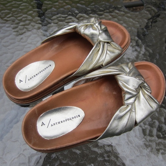 Anthropologie slippers Golden Strap Women's size 36 Made in Spain,Summery,Beach - Picture 4 of 14